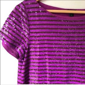 {j crew} striped sequin top